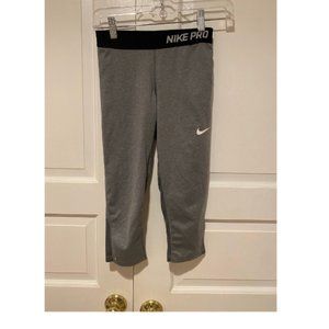 Nike Pro Grey Crop Leggings - Youth Large